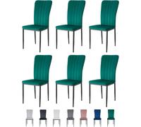 MCC Direct Set of 6 High back Dining Chairs Velvet FabricKitchen/Dining Seating - Elle By MCC in Green MCC Direct Green