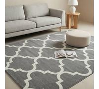 MCC Direct Short Pile Rectangular Diamond Pattern Rug Indoor carpet 6 sizes in Grey | Size: 60 cm x 110 cm MCC Direct Grey 60 cm x 110 cm
