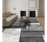MCC Direct Short Pile Rectangular Mosaic Pattern Rug Indoor 6 sizes in Grey | Size: 60 cm x 110 cm MCC Direct Grey 60 cm x 110 cm