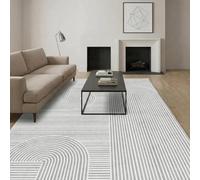 MCC Direct Short Pile Rectangular Swirl Pattern Rug 140X200Cm Grey