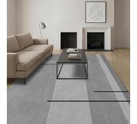 Mcc Direct Short Pile Rectangular Vertical Pattern Rug 200X280Cm Grey