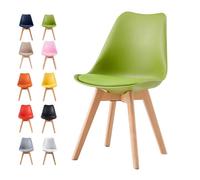 MCC Direct Single Dining Chair With Solid Wooden Legs And Seat Cushion Pad Green - Eva By Mcc