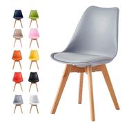 Eva Grey Padded Single Dining Chair - Size: Set of 1 - MCC - Wilko
