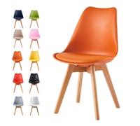 MCC Direct Single Dining Chair With Solid Wooden Legs And Seat Cushion Pad Orange - Eva By Mcc