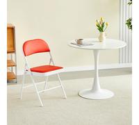 MCC Direct Single Folding Dining Chair Metal Frame Padded Seat in Red MCC Direct Red