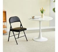 Mcc Direct Single Folding Dining Chair Metal Frame Padded Seats Black