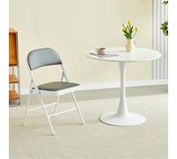 MCC Single Padded Folding Metal Frame Dining Chair Grey, Grey