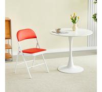 Mcc Direct Single Folding Dining Chair Metal Frame Padded Seats Red