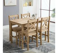 MCC Direct Solid Wooden Kitchen Dining Table & 4 Chairs in Natural MCC Direct Natural