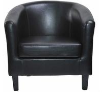 MCC Direct Tub Chair Faux Leather Arm Chair in Black MCC Direct Black