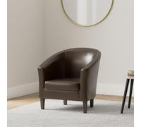 MCC Direct Tub Chair Faux Leather Arm Chair in Brown MCC Direct Brown