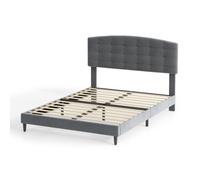MCC Direct Velvet Upholstered Double Bed Frame With Adjustable Headboard Cheyenne