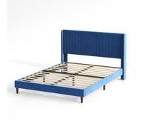 MCC Direct Velvet Upholstered King Size Bed Frame With Channel Headboard Charlie