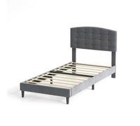 MCC Direct Velvet Upholstered Single Bed Frame With Adjustable Headboard Cheyenne