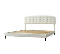 MCC Direct Velvet Upholstered Superking Bed Frame With Adjustable Headboard Cheyenne