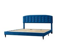 MCC Direct Velvet Upholstered Superking Bed Frame With Adjustable Headboard Cheyenne