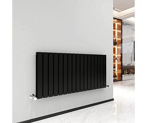 mcc direct Vertical Radiator Double Flat Panel 600 x 1156mm Designer Vertical Radiator(Black)