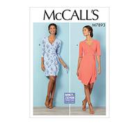 McCall Patterns Fitted Women's Wrap Dress Sewing Patterns by Nancy Zieman, Sizes 8-16,White