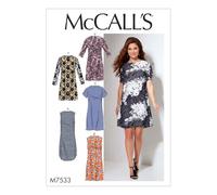 McCall’s Sewing Pattern M7533 Misses’/Women’s Fitted, Sheath Shift Dresses