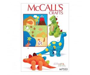McCall's Childrens Easy Sewing Pattern 7553 Dinosaur Plush Toys & Applique Quilt