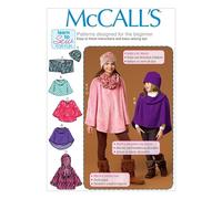 McCall's Girls Learn to Sew Easy Sewing Pattern 7012 Ponchos, Hat & Scarf