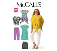 McCall's Ladies Dress Pattern, Cotton, Off White, KK (26W-28W-30W-32W)