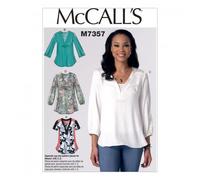 McCall's Ladies Easy Sewing Pattern 7357 Banded Tops with Yoke