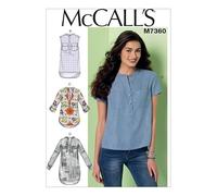McCall's Ladies Easy Sewing Pattern 7360 Henley Tops