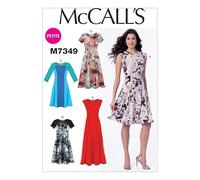McCall's Ladies Petite Sizes Easy Sewing Pattern 7349 Fit & Flare Dresses