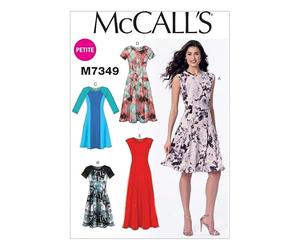 McCall's Ladies Petite Sizes Easy Sewing Pattern 7349 Fit & Flare Dresses