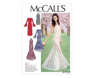 McCall's Ladies Sewing Pattern 7569 Column & Mermaid Style Dresses