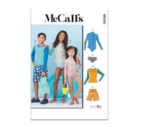 MCCALLS M8395CHJ Children's, Girls' and Boys' Rash Guard Bodysuit, Top, Shorts and Bikini CHJ(7-8-10-12-14)