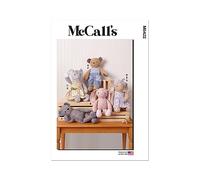 MCCALLS M8422OS Plush Bear, Bunny and Mouse with Clothes and Headband OS (ONE Size)