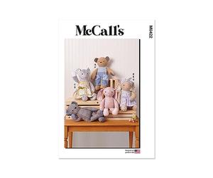 MCCALLS M8422OS Plush Bear, Bunny and Mouse with Clothes and Headband OS (ONE Size)