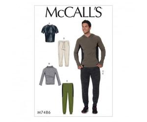 McCall's Mens Easy Sewing Pattern 7486 Raglan Sleeve Tops & Drawstring Pants
