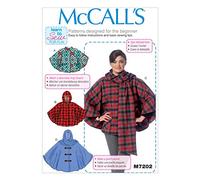 McCall's Pattern 7202 Y,Misses Ponchos,Sizes XSM(4-6)-SML(8-10)-MED(12-14), Y (X-Small-Small-Medium) US
