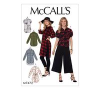 Mccall's Patterns 7472 A5,Misses Shirts,Tunics and Belt,Sizes 6-14, Tissue, Multi/Colour, 17 x 0.5 x 0.07 cm