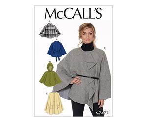 McCall's Patterns 7477 ZZ,Misses Capes and Belt,Sizes LRG-XXL, Tissue, Multi-Colour, 121 x 182 cm M7477ZZ0