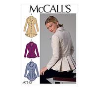 Mccall's Patterns 7513 A5,Misses Jackets,Sizes 6-14, Tissue, Multi/Colour, 17 x 0.5 x 0.07 cm, Brocade, Wool Blends, Velveteen, Baby Cord