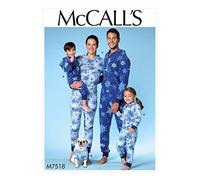Mccall's Patterns 7518 Adult,Mens/Misses/Boy's/Girls/Child Jumpsuit and Dog Coat,Sizes S-XL, Tissue, Multi-Colour, 17 x 0.5 x 0.07 cm