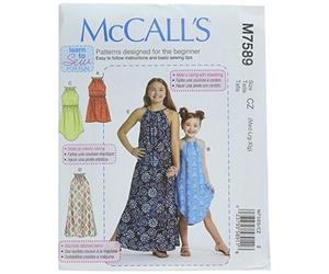 Mccall's Patterns 7589 CZ,Child/Girl's Dresses,Sizes MED-XLG, Tissue, Multi/Colour, 17 x 0.5 x 0.07 cm