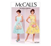 Mccall's Patterns 7599 A5 Misses Dresses, Multi-Colour, Size 6-14