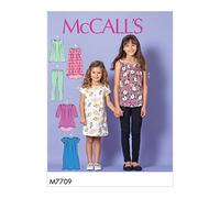 Mccall's Patterns 7709 CHJ,Child/Girls Tops,Dresses and Leggings,Sizes 7-14, Tissue, Multi-Colour, 17 x 0.5 x 0.07 cm