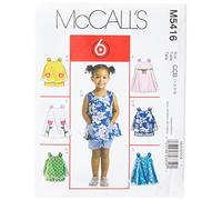McCall's Patterns M5416 All Sizes Toddlers' Tops, Dresses and Shorts, Pack of 1, White