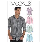 McCall's Patterns M6044 Size XM Small - Medium - Large Men's Shirts, Pack of 1, White