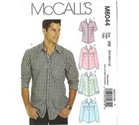 McCall's Patterns M6044 Size XN Extra Large-XXL-XXXL Men's Shirts, Pack of 1, White