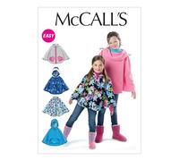 McCall's Patterns M6431 Size CZ Medium - Large - Extra-Large Children's/ Girls' Ponchos, Pack of 1, White