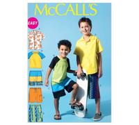 McCall's Patterns M6548 Size CHJ 7-8-10-12-14 Children's/ Boys' Shirt, Top and Shorts, Pack of 1, White