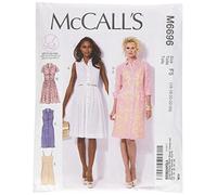 McCall's Patterns M6696 Size F5 16-18-20-22-24 Misses' Dresses and Slip, Pack of 1, White, Packaging may vary