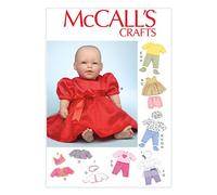McCall's Patterns MC7066 OSZ,Clothes and Accessories for 11",12" and 15",16" Baby Dolls, Silk, Off White, One Size